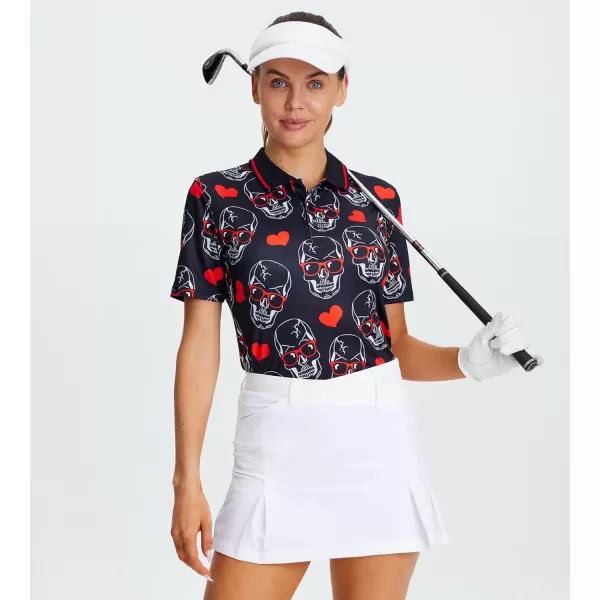 Alex Vando Women's Golf Shirts Moisture Wicking Short Sleeve Tops Solid Casual Shirts for Women