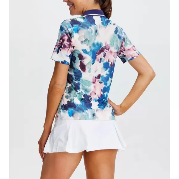 Alex Vando Women's Golf Shirts Moisture Wicking Short Sleeve Tops Solid Casual Shirts for Women