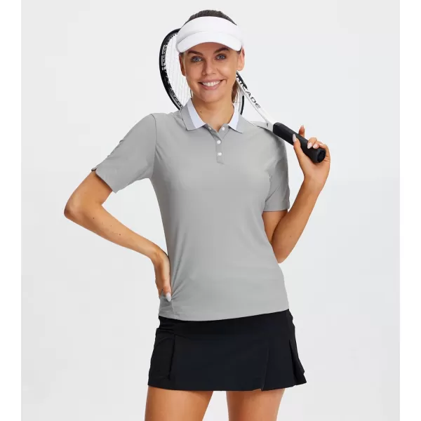 Alex Vando Women's Golf Shirts Moisture Wicking Short Sleeve Tops Solid Casual Shirts for Women