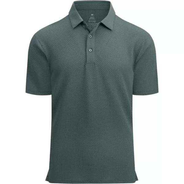 Alex Vando Mens Bubble Jacquard Polo Shirt Super Stretch Short Sleeve Polo Shirts for Men