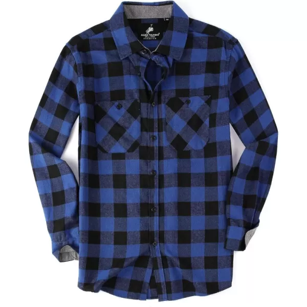 Alex Vando Mens Button Down Shirts Regular Fit Long Sleeve Casual Plaid Flannel Shirt