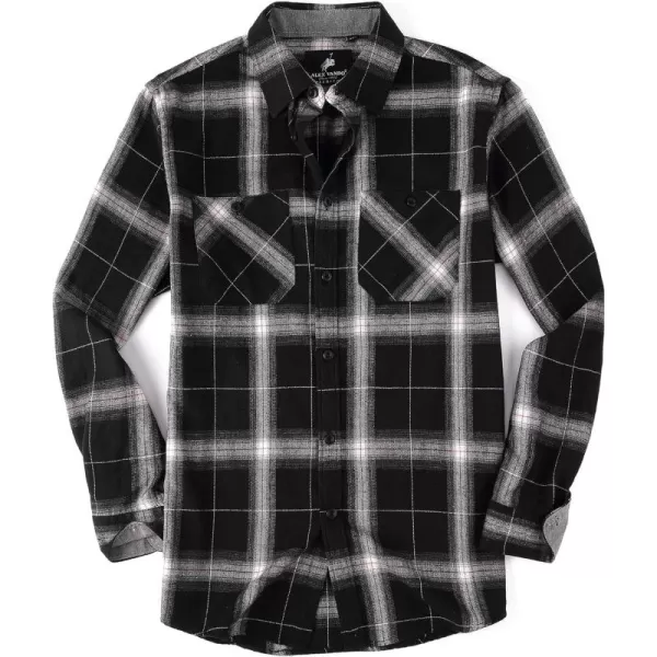 Alex Vando Mens Button Down Shirts Regular Fit Long Sleeve Casual Plaid Flannel Shirt