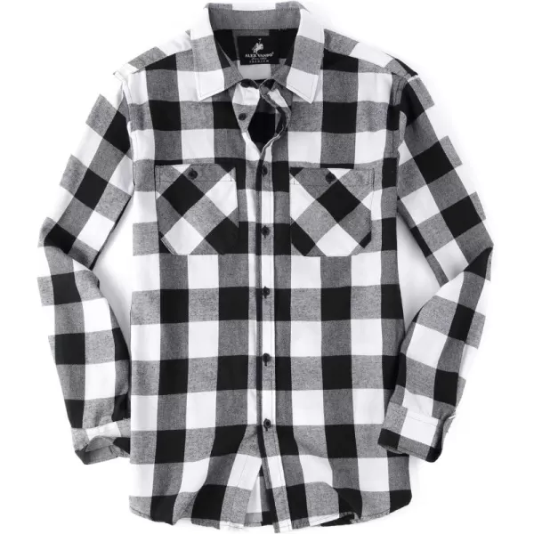 Alex Vando Mens Button Down Shirts Regular Fit Long Sleeve Casual Plaid Flannel Shirt