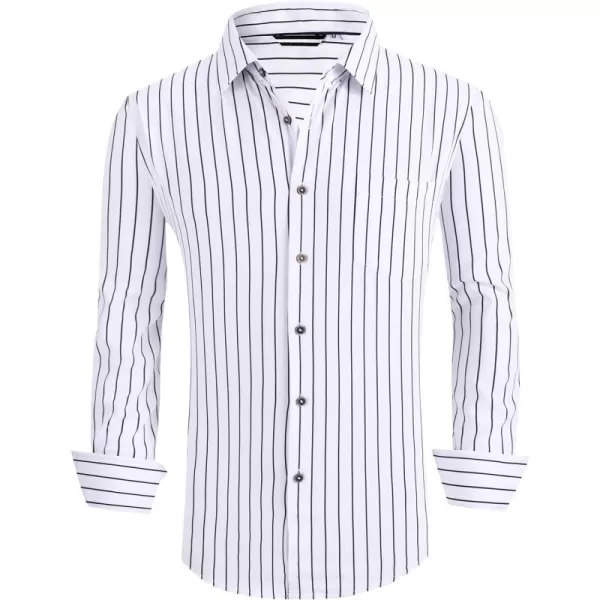 Alex Vando Mens Button Down Shirts Wrinkle Free 4-Way Stretch Print Business Casual Shirt