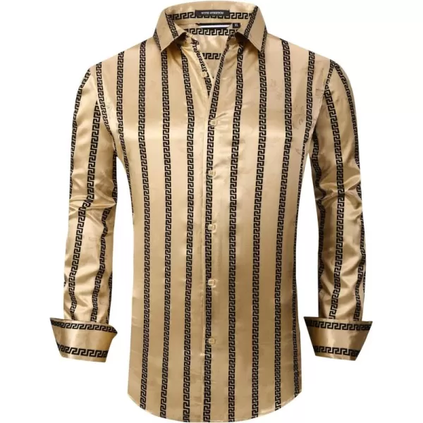 Alex Vando Mens Digital Printing Dress Shirts Iron-Free Regular Fit Party Button Down Shirt