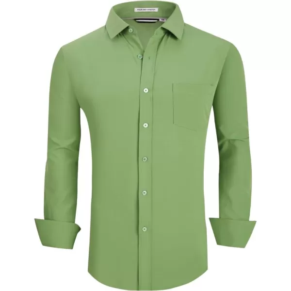 Alex Vando Mens Dress Shirt Wrinkle Free Regular Fit 4-Way Stretch Button Down Shirts