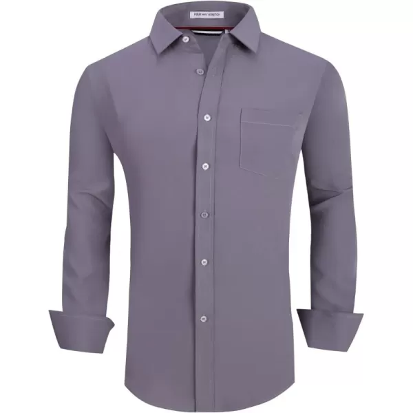 Alex Vando Mens Dress Shirt Wrinkle Free Regular Fit 4-Way Stretch Button Down Shirts