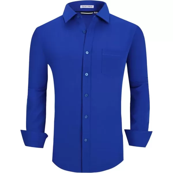 Alex Vando Mens Dress Shirt Wrinkle Free Regular Fit 4-Way Stretch Button Down Shirts
