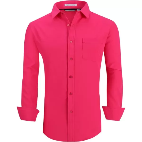 Alex Vando Mens Dress Shirt Wrinkle Free Regular Fit 4-Way Stretch Button Down Shirts