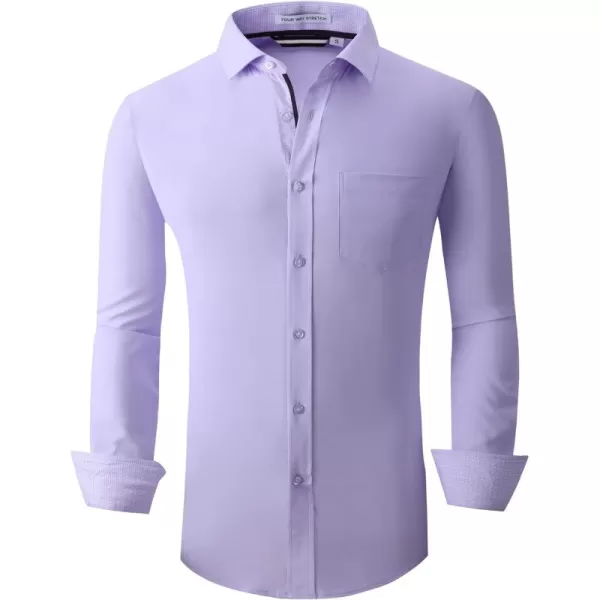 Alex Vando Mens Dress Shirt Wrinkle Free Regular Fit 4-Way Stretch Button Down Shirts