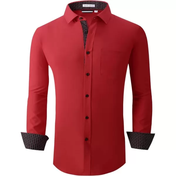 Alex Vando Mens Dress Shirt Wrinkle Free Regular Fit 4-Way Stretch Button Down Shirts