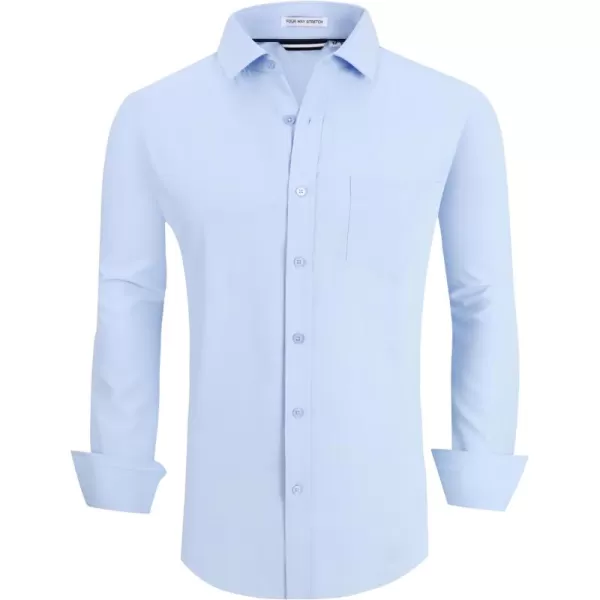 Alex Vando Mens Dress Shirt Wrinkle Free Regular Fit 4-Way Stretch Button Down Shirts