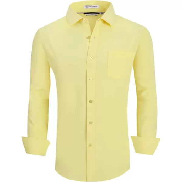 Alex Vando Mens Dress Shirt Wrinkle Free Regular Fit 4-Way Stretch Button Down Shirts