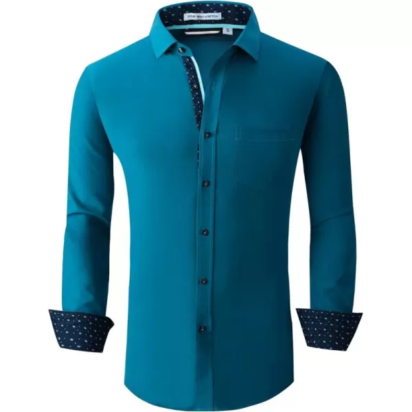 Alex Vando Mens Dress Shirt Wrinkle Free Regular Fit 4-Way Stretch Button Down Shirts