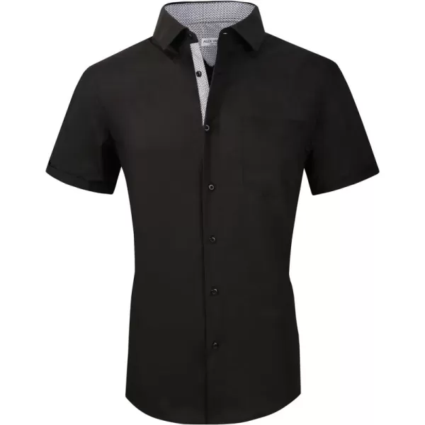 Alex Vando Mens Dress Shirts Casual Regular Fit Short Sleeve Men Button Down Shirt