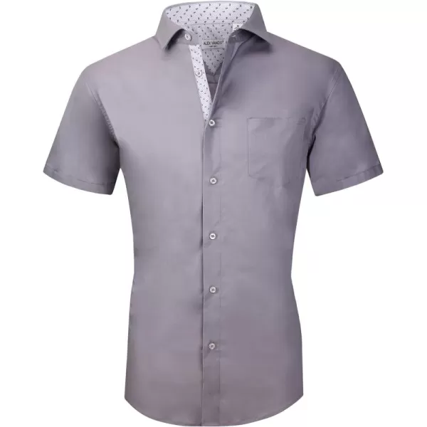 Alex Vando Mens Dress Shirts Casual Regular Fit Short Sleeve Men Button Down Shirt
