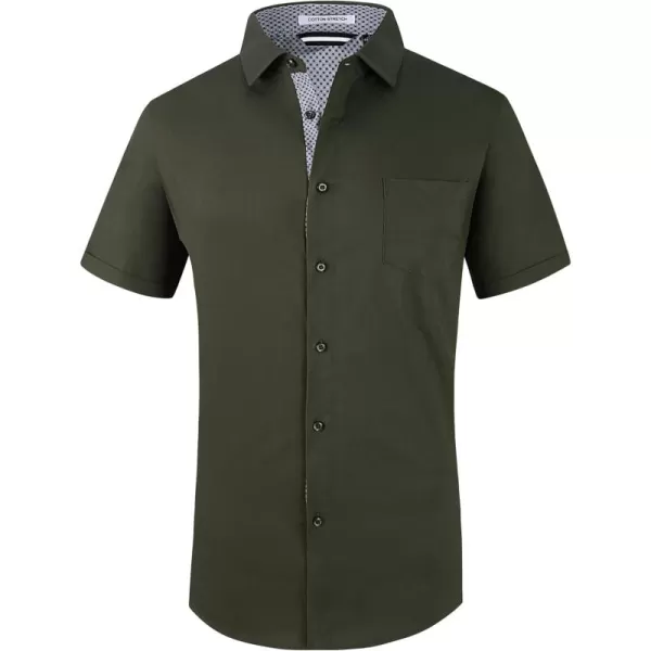 Alex Vando Mens Dress Shirts Casual Regular Fit Short Sleeve Men Button Down Shirt