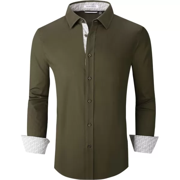 Alex Vando Mens Dress Shirts Regular Fit Long Sleeve Stretch Business Dress Shirts for Men