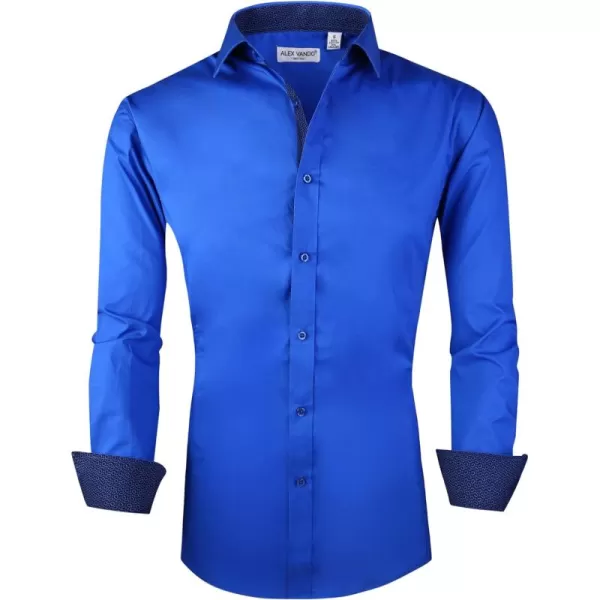 Alex Vando Mens Dress Shirts Regular Fit Long Sleeve Stretch Business Dress Shirts for Men