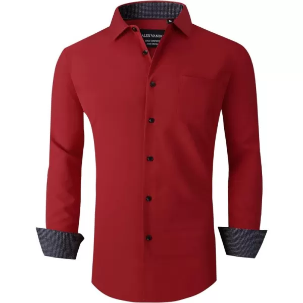 Alex Vando Mens Dress Shirts Regular Fit Long Sleeve Stretch Business Dress Shirts for Men