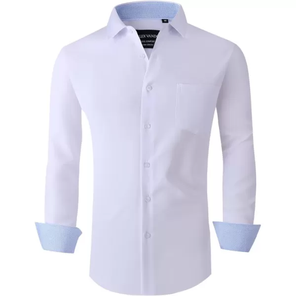 Alex Vando Mens Dress Shirts Regular Fit Long Sleeve Stretch Business Dress Shirts for Men