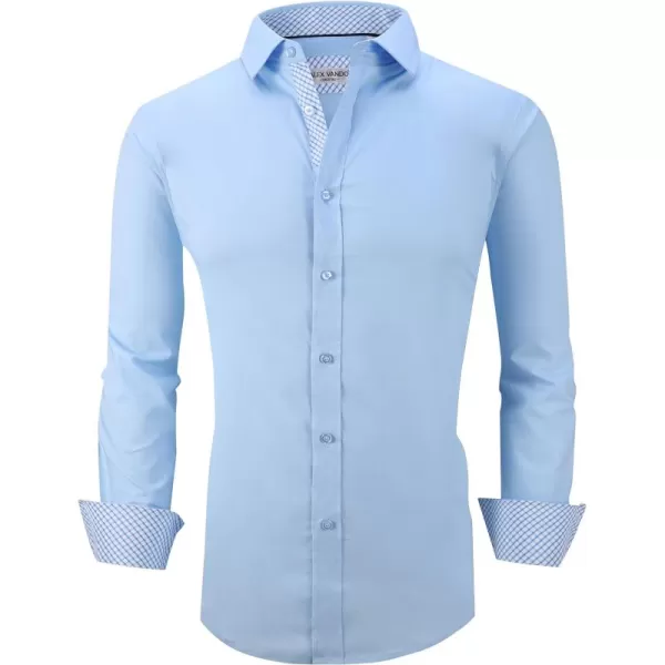 Alex Vando Mens Dress Shirts Regular Fit Long Sleeve Stretch Business Dress Shirts for Men