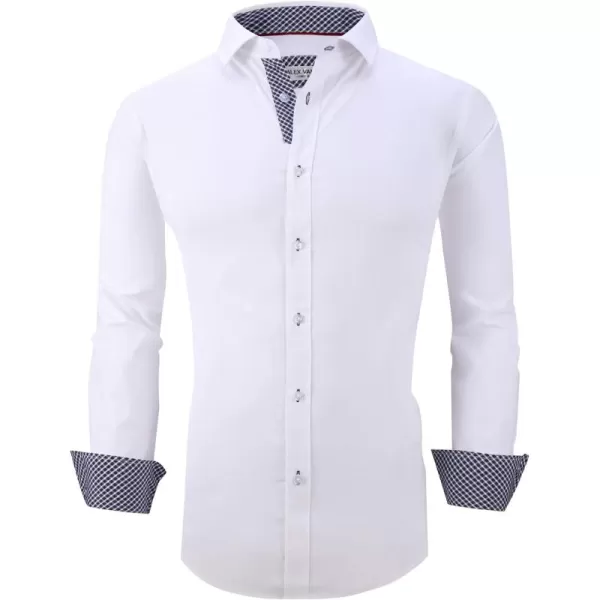 Alex Vando Mens Dress Shirts Regular Fit Long Sleeve Stretch Business Dress Shirts for Men