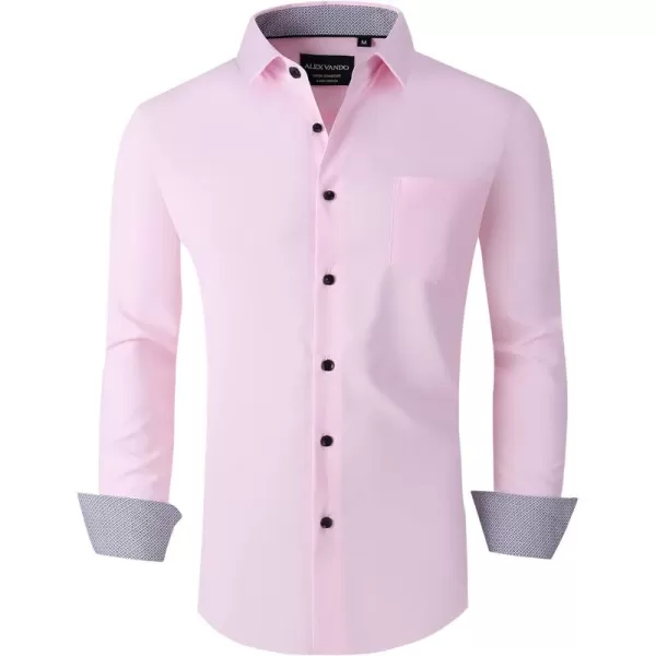 Alex Vando Mens Dress Shirts Regular Fit Long Sleeve Stretch Business Dress Shirts for Men