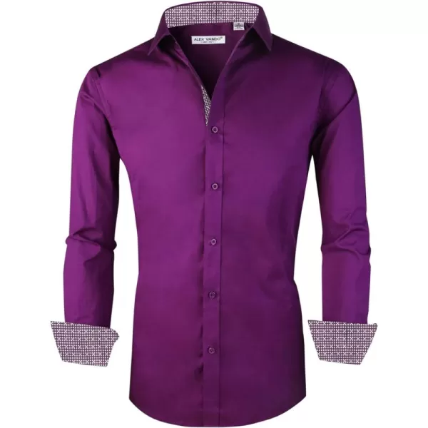 Alex Vando Mens Dress Shirts Regular Fit Long Sleeve Stretch Business Dress Shirts for Men