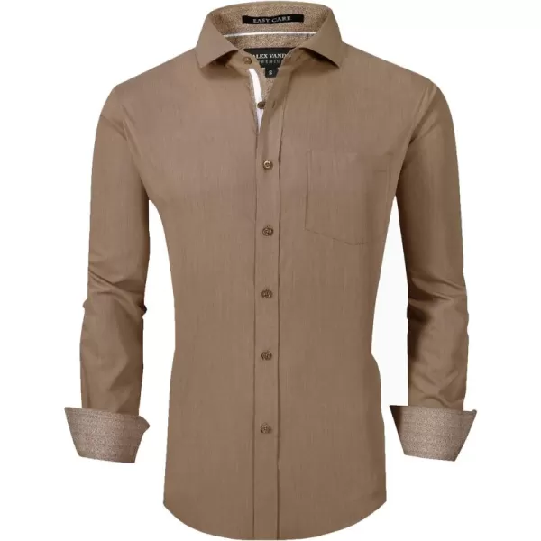 Alex Vando Mens Dress Shirts Wrinkle Free Regular Fit Stretch Rayon Button Down Shirt