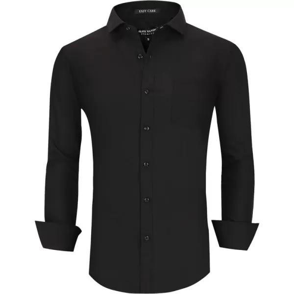 Alex Vando Mens Dress Shirts Wrinkle Free Regular Fit Stretch Rayon Button Down Shirt