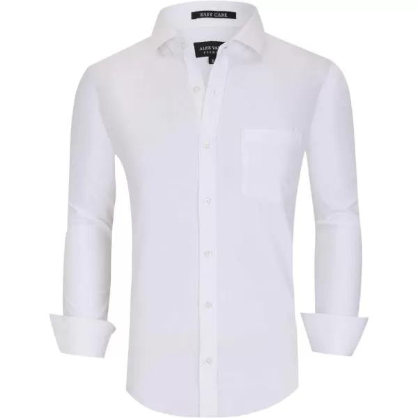 Alex Vando Mens Dress Shirts Wrinkle Free Regular Fit Stretch Rayon Button Down Shirt