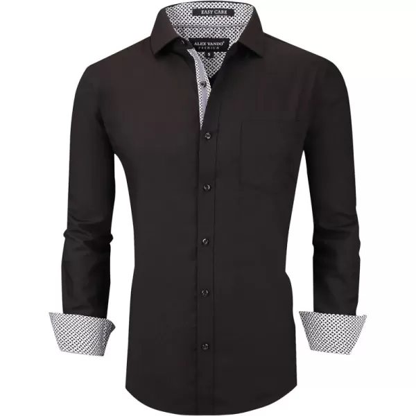 Alex Vando Mens Dress Shirts Wrinkle Free Regular Fit Stretch Rayon Button Down Shirt