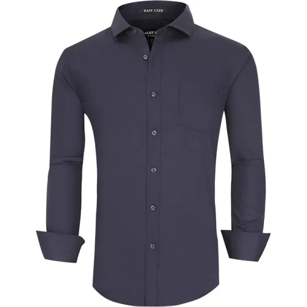 Alex Vando Mens Dress Shirts Wrinkle Free Regular Fit Stretch Rayon Button Down Shirt
