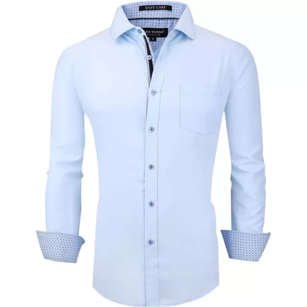 Alex Vando Mens Dress Shirts Wrinkle Free Regular Fit Stretch Rayon Button Down Shirt