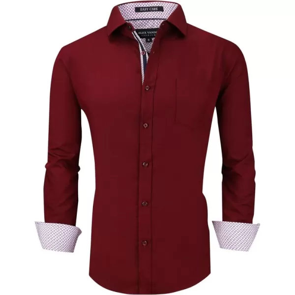 Alex Vando Mens Dress Shirts Wrinkle Free Regular Fit Stretch Rayon Button Down Shirt