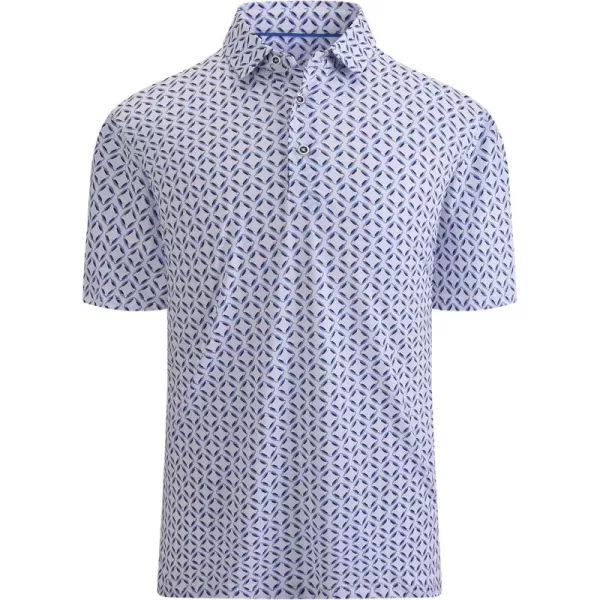 Alex Vando Mens Golf Shirt Moisture Wicking Quick-Dry Print Performance Polo Shirts for Men
