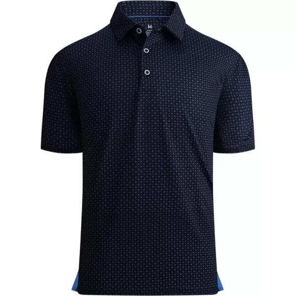 Alex Vando Mens Golf Shirt Moisture Wicking Quick-Dry Print Performance Polo Shirts for Men