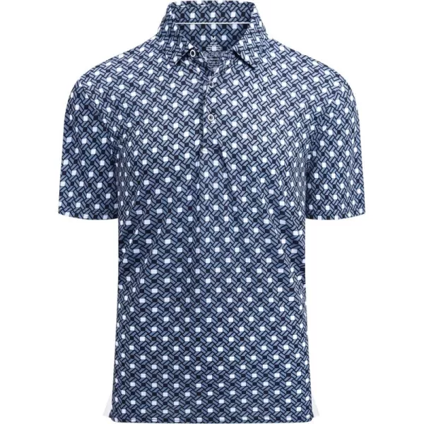 Alex Vando Mens Golf Shirt Moisture Wicking Quick-Dry Print Performance Polo Shirts for Men