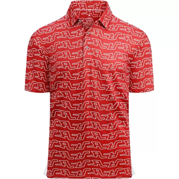 Alex Vando Mens Golf Shirt Moisture Wicking Quick-Dry Print Performance Polo Shirts for Men