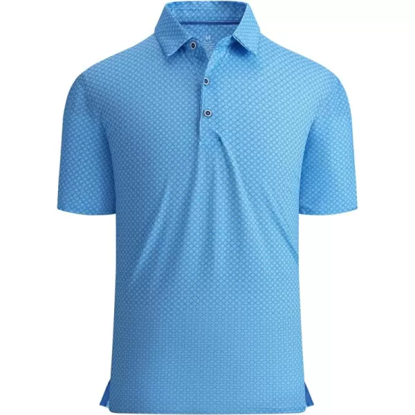 Alex Vando Mens Golf Shirt Moisture Wicking Quick-Dry Print Performance Polo Shirts for Men