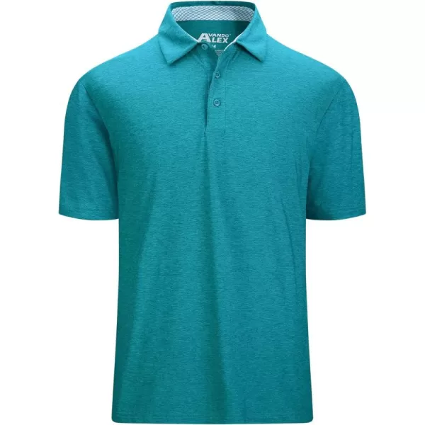 Alex Vando Mens Golf Shirt Moisture Wicking Quick-Dry Short Sleeve Casual Polo Shirts for Men