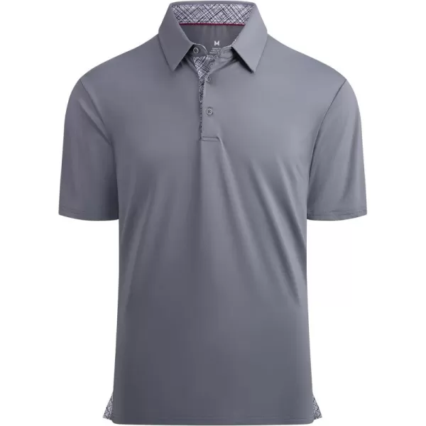 Alex Vando Mens Golf Shirt Moisture Wicking Quick-Dry Solid Short Sleeve Polo Shirts for Men