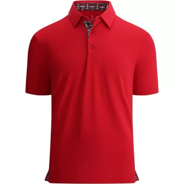 Alex Vando Mens Golf Shirt Moisture Wicking Quick-Dry Solid Short Sleeve Polo Shirts for Men