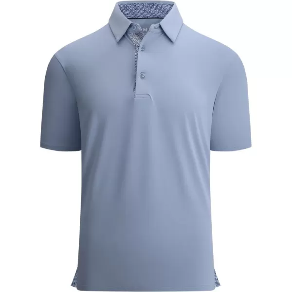Alex Vando Mens Golf Shirt Moisture Wicking Quick-Dry Solid Short Sleeve Polo Shirts for Men