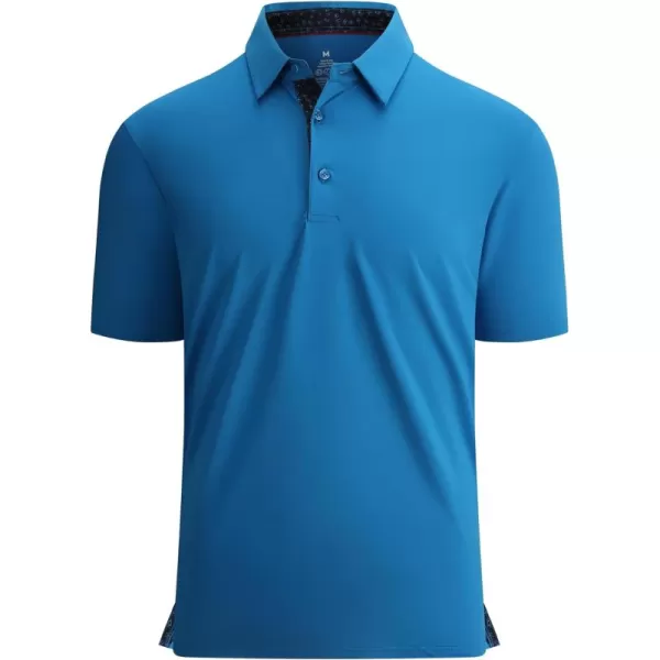 Alex Vando Mens Golf Shirt Moisture Wicking Quick-Dry Solid Short Sleeve Polo Shirts for Men
