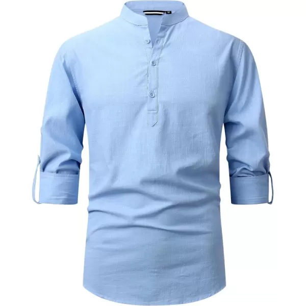 Alex Vando Mens Linen Cotton Shirts Casual Summer Beach Shirts for Men