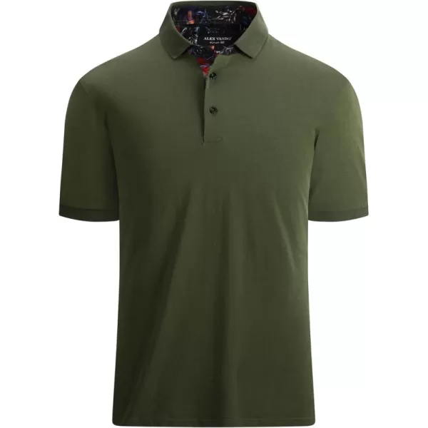 Alex Vando Mens Polo Shirts Short Sleeve Regular Fit Fashion Designed Shirt