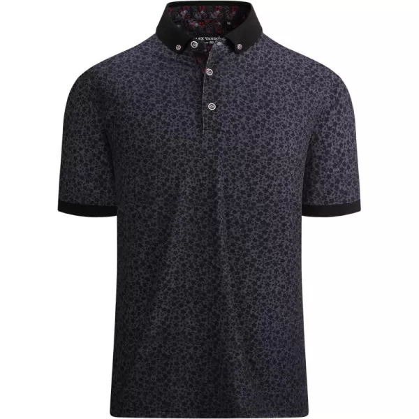 Alex Vando Mens Polo Shirts Short Sleeve Regular Fit Fashion Designed Shirt