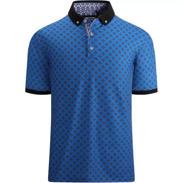 Alex Vando Mens Polo Shirts Short Sleeve Regular Fit Fashion Designed Shirt